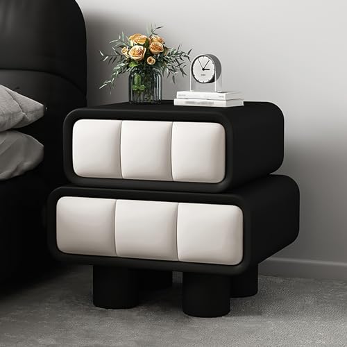 Luxuriöser Nachttisch aus PU-Leder mit doppelten Schubladen, minimalistisches Design für Schlafzimmer und Wohnzimmer Luxuriöser Nachttisch aus PU-Leder mit doppelten Schubladen, minimalistisches Design für Schlafzimmer und Wohnzimmer von Generisch