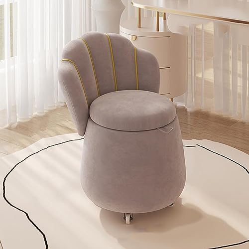 Luxuriöser Samt-Fußhocker mit Stauraum, 60 cm – hohe Rückenlehne, Pouf, Couchhocker für Schlafzimmer und Wohnzimmer, eleganter Schminktisch, Sitz, stilvolle und funktionale Sitzlösung von Generisch