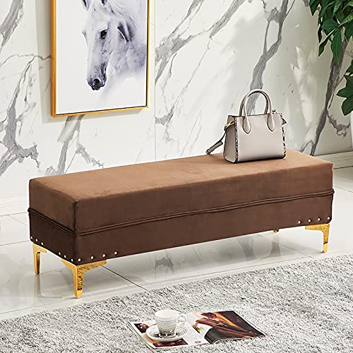 Luxuriöser Samt Ottomane - Moderne Fußstütze & Wickelhocker für Wohnzimmer & Eingangsbereich 99 x 40 x 40 cm Elegant Braun Gepolstert Nachttisch Möbel Luxuriöser Samt Ottomane - Moderne Fußstütze & Wickelhocker für Wohnzimmer & Eingangsbereich 99 x 40 x 40 cm Elegant Braun Gepolstert Nachttisch Möbel von Generisch