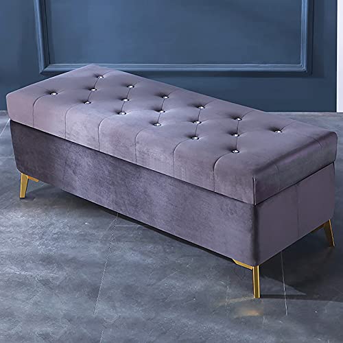 Luxuriöser Samt-Ottomane mit Kristallknöpfen, moderne Fußstütze aus Fell für Wohnzimmer und Eingangsbereich, stilvolle dunkelgraue Bank, 60 x 42 x 45 cm Luxuriöser Samt-Ottomane mit Kristallknöpfen, moderne Fußstütze aus Fell für Wohnzimmer und Eingangsbereich, stilvolle dunkelgraue Bank, 60 x 42 x 45 cm von Generisch