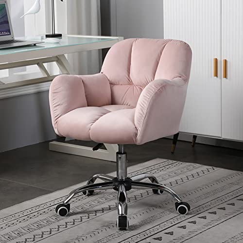 Luxuriöser ergonomischer Schreibtischstuhl aus Samt mit verstellbarer Höhe für Home Office, modernes Design, mittlere Rückenlehne, ideal für Computerarbeit oder Ankleidezimmer von Generisch