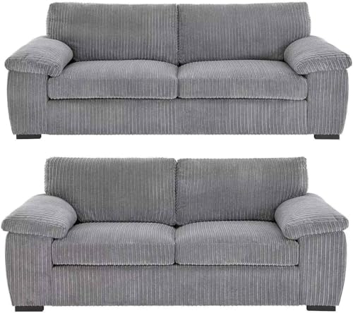 Luxuriöses Jumbo-Kord-Sofa-Set – moderner 3-Sitzer und 2-Sitzer für ein komfortables Wohnzimmererlebnis von Generisch