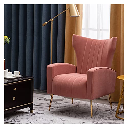 Luxus Nordic Balkon Einzelsitz Weicher Sofasessel mit Rückenlehne für Wohnzimmer Moderner leichter Luxus Sessel in Rouge Pink von Generisch