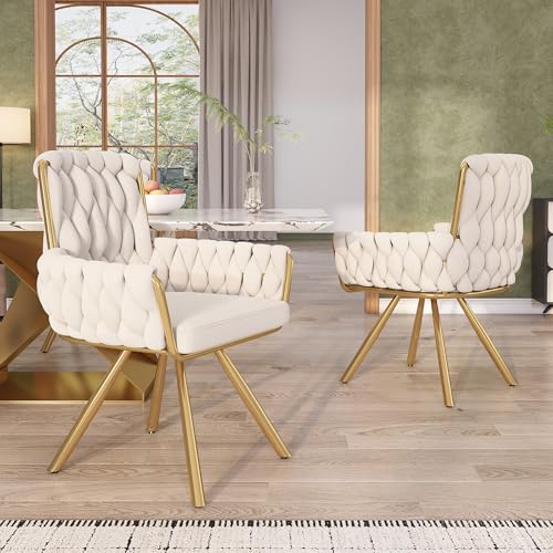 Luxus Samt-Drehstuhl 2er Set mit Metallbeinen – Bequemer Esszimmer- & Wohnzimmerstuhl mit 360° Drehfunktion, ergonomischer Rückenlehne & hoher Tragkraft (150 kg) von Generisch