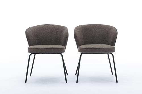 Luxus Samt Esszimmerstuhl 2er Set Hellbraun Drehstuhl für Wohnzimmer und Schlafzimmer Modernes Design mit Metallstützbeinen von Generisch