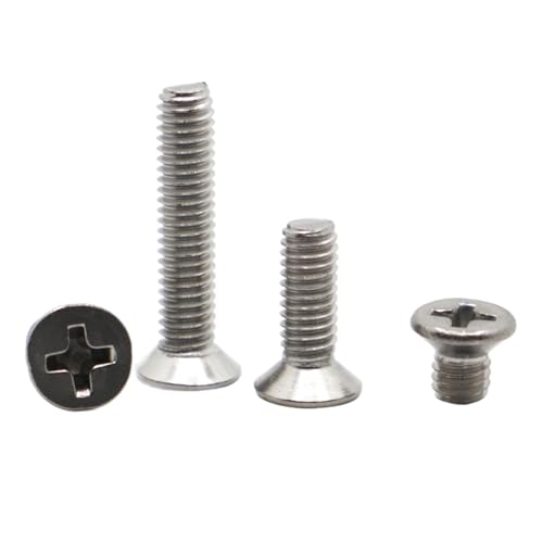 M1 M1,2 M1,4 M1,6 M2 M2,5 M3 M4 M5 M6 M8 GB819 Micro Kleine Kreuzschlitz-Senkkopfschrauben aus Edelstahl(40mm,M1.4 50pcs) von Generisch