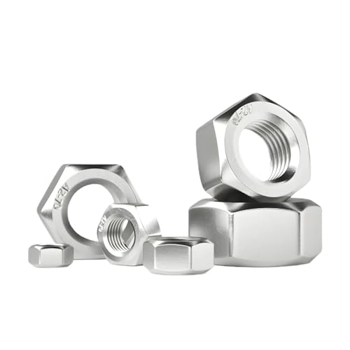 M1 M2 M3 M4 M5 M6 M8 M10-M48 Sechskantmuttern aus Edelstahl DIN934 304 SS Sechskantmutter Metrisches Gewinde Sechskant-Metallbefestigungen(M48 (1Pcs)) von Generisch