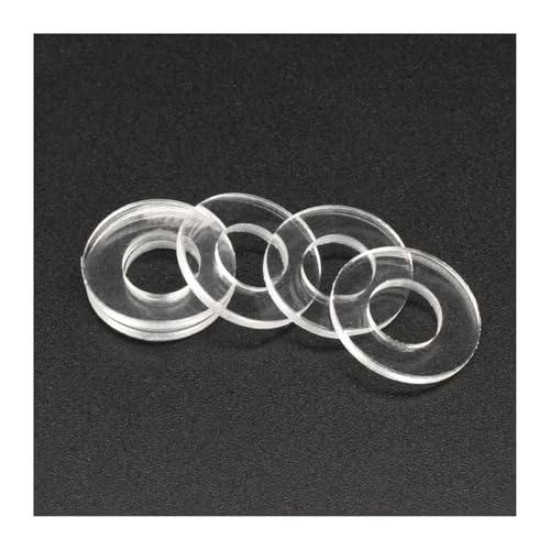 M1.2 M1.4 M1.7 M1.8 M2 M2.5 M3 M4 M5 M6~ M12 Weich-/Hartplastik PVC Transparenter isolierender einfacher Dichtungsring Abstandshalter Flache Unterlegscheibe(Hard,M8x12x1 x100pcs) von Generisch