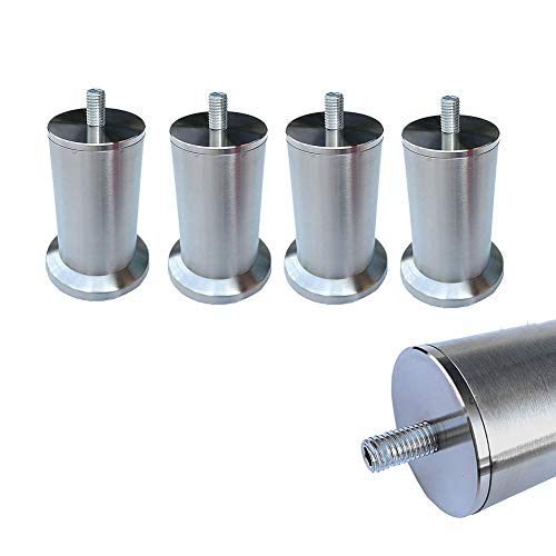 M10 Edelstahl-Möbelbeine, robuste Metallschrauben für TV-Ständer und Glas-Couchtische, 4 Stück, breite Basis, silberfarbene Oberfläche – langlebige und stilvolle Unterstützung von Generisch