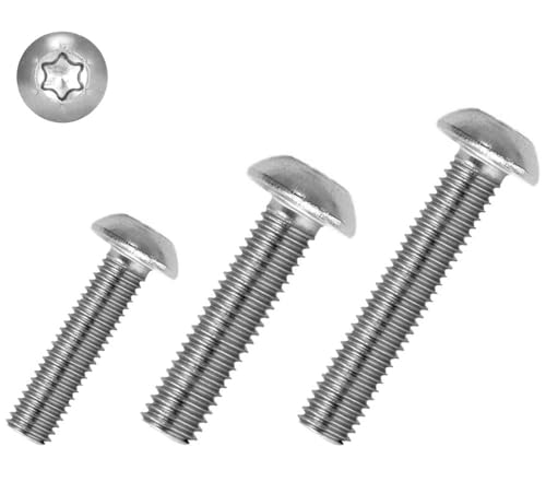 M10 Linsenkopfschrauben - V2A Edelstahl - ISO 7380 - Flachkopfschraube TX (50, M10 x 20 mm) von Generisch