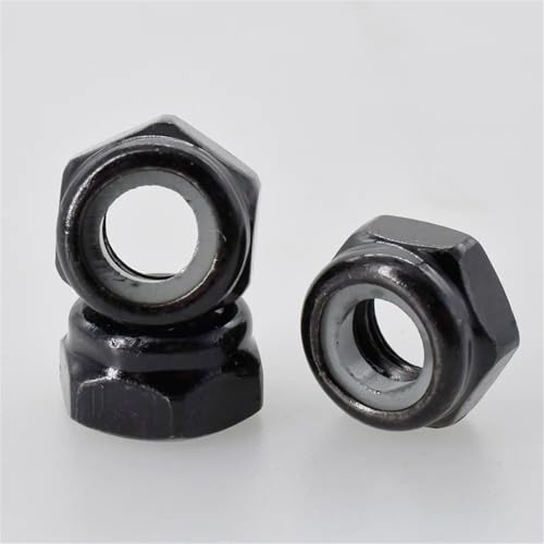M2 M2,5 M3 M3,5 M4 M5 M6 M8 M10 M12 304 Edelstahl schwarz verzinkte Kontermutter Sechskant-Nylon-Einsatz Gleitmutter Schwarz Zink M5 (100) von Generisch