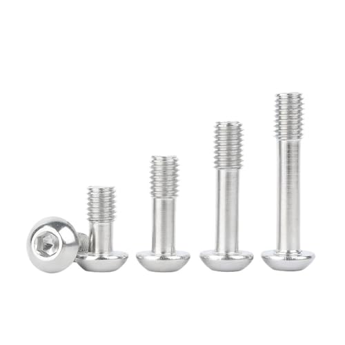 M2.5 M3 M4 M5 M6 M8 304 Edelstahl Innensechskant Rundkopf Feststellschraube Knopfkopf Halbgewindeschraube(35mm,M6-10pcs) von Generisch