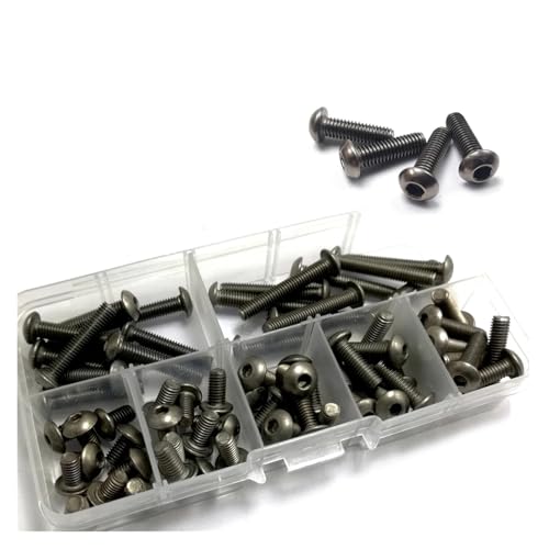 M2.5 M3 M4 M5 M6 Titanbolzensatz, Titan-Innensechskant-Knopfkopfschraube(M4*18 mm) von Generisch
