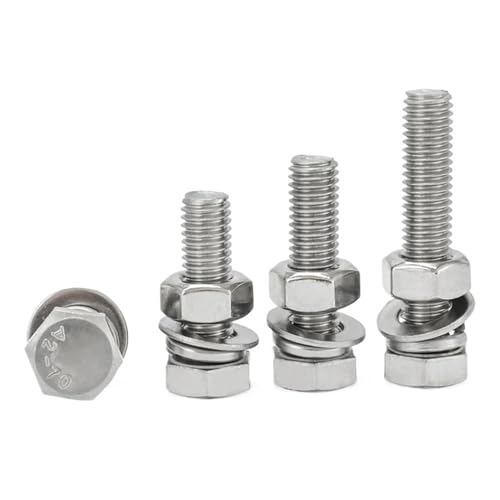 M3 /4/5 /6/8 /10/12 /14/16 304 Edelstahl Sechskantschrauben Muttern Unterlegscheiben Kits Lange Sechskantschraubensätze(75mm,M12-1PCS) von Generisch