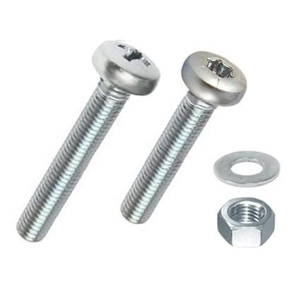 M3 Linsenkopfschrauben - V2A Edelstahl - DIN 7985 inkl. Mutter + Scheibe (10, Antrieb: Torx, M3 x 16 mm) von Generisch