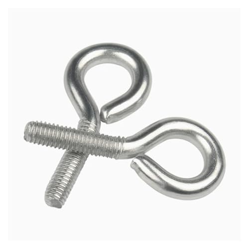 M3 - M10 304 Edelstahl Schafsaugen-Maschinenzahnschrauben Ringschrauben-Verschlusshaken mit Ring Verlängerte Schrauben Länge: 8-150 mm(M6x110-5Pcs) von Generisch