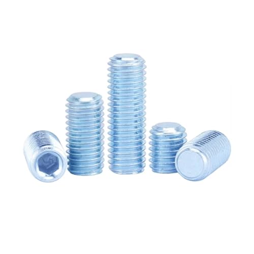 M3 M4 M5 M6 M8 M10 M12 Flache Stellschrauben Verzinkt Innensechskant Top Draht(M8x10mm 8pcs) von Generisch