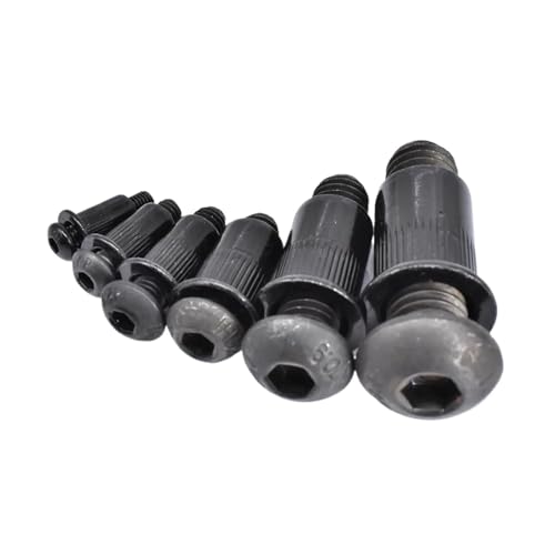 M3 M4 M5 M6 M8 M10 M12 Flachnietgewinde aus schwarzem Kohlenstoffstahl, Metallplattenklemme, Uhrenniet, Anti-Lös-Mutter, Sechskantschraube(Allen Scew Nut,M5 (10Pcs)) von Generisch