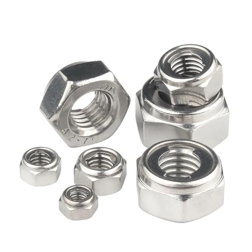 M4 M5 M6 M8 M10 M12 Sechskant-Sicherungsmutter 304 Edelstahl Metall selbstsichernde Mutter M10-10 Stück M4 M5 M6 M8 M10 M12 Sechskant-Sicherungsmutter 304 Edelstahl Metall selbstsichernde Mutter M10-10 Stück von Generisch