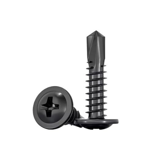 M4.2/4.8 410 Edelstahl, rund, mit Unterlegscheibe, selbstschneidende Bohrschrauben(M4.8x19mm 100pcs) von Generisch