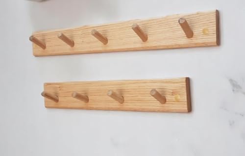 MAXARTI Wandgarderobe 40+50cm 2er Set Eiche massiv – Kleiderhaken aus Holz je 4 & 5 Haken – Garderobenleiste Holz Wandmontage Flur Schlafzimmer Bad Handgefertigt in Deutschland MAXARTI Wandgarderobe 40+50cm 2er Set Eiche massiv – Kleiderhaken aus Holz je 4 & 5 Haken – Garderobenleiste Holz Wandmontage Flur Schlafzimmer Bad Handgefertigt in Deutschland von Generisch