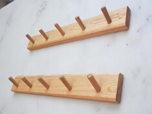 MAXARTI Wandgarderobe 50cm 2er Set Eiche massiv – Kleiderhaken aus Holz je 5 Haken – Garderobenleiste Holz Wandmontage Flur Schlafzimmer Bad Handgefertigt in Deutschland MAXARTI Wandgarderobe 50cm 2er Set Eiche massiv – Kleiderhaken aus Holz je 5 Haken – Garderobenleiste Holz Wandmontage Flur Schlafzimmer Bad Handgefertigt in Deutschland von Generisch