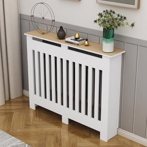 MDF-Heizkörper-Abdeckschrank mit Lamellen-Gitterablage, starke Tragfähigkeit, stilvoller Heizschrank für Zuhause, Wohnzimmer & Schlafzimmer, Dekor von Generisch