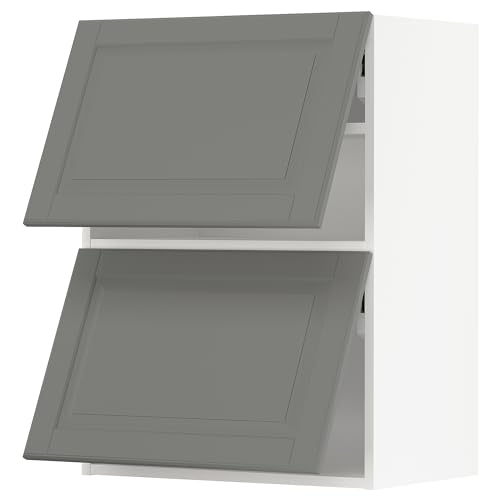 METOD Hängeschrank horizontal mit 2 Türen, 60x80 cm, Weiß/Bodbyn Grau von Generisch