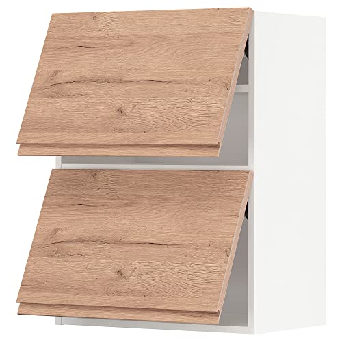 METOD Hängeschrank horizontal mit 2 Türen, 60x80 cm, Weiß/Voxtorp Eichenoptik von Generisch