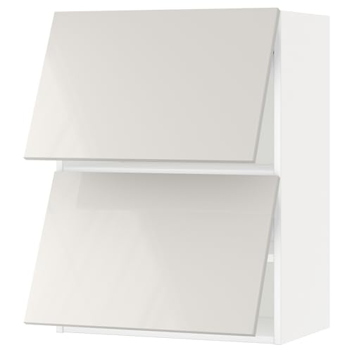 METOD Hängeschrank horizontal mit 2 Türen, 60x80 cm, weiß/Ringhult hellgrau von Generisch