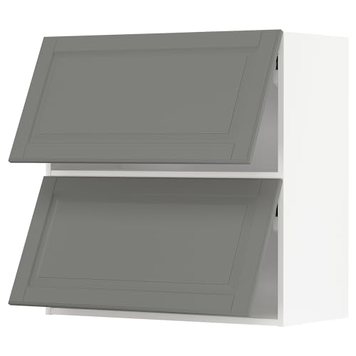 METOD Hängeschrank horizontal mit 2 Türen, 80x80 cm, Weiß/Bodbyn Grau von Generisch