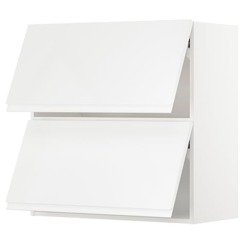 METOD Hängeschrank horizontal mit 2 Türen, 80x80 cm, Weiß/Voxtorp Hochglanz/Weiß von Generisch