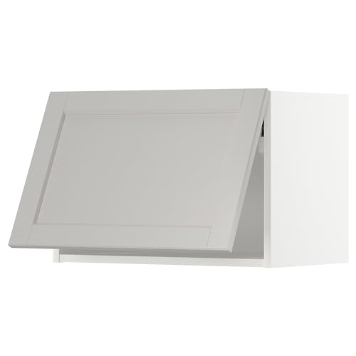 METOD Hängeschrank horizontal mit Push-Open, 60x40 cm, Weiß/Lerhyttan Hellgrau von Generisch