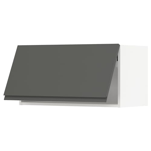 METOD Hängeschrank horizontal mit Push-Open, 80x40 cm, Weiß/Voxtorp Dunkelgrau von Generisch