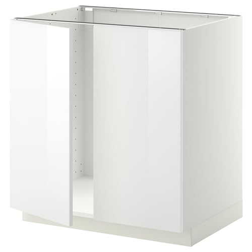 METOD Unterschrank für Waschbecken + 2 Türen, 80x60 cm, Weiß/Ringhult Weiß von Generisch
