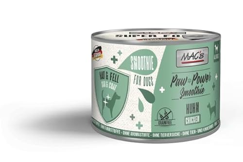 Macs Dog Paw Power Smoothie 6 x 200g Huhn | Haut + Fell | Getreidefreier Smoothie/Snack für Hunde | Hergestellt in der Eifel Macs Dog Paw Power Smoothie 6 x 200g Huhn | Haut + Fell | Getreidefreier Smoothie/Snack für Hunde | Hergestellt in der Eifel von Generic