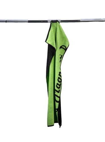 Magnatic - das magnetische Fitnesshandtuch Grün/Schwarz 100 x 50 cm | rutschfest - mit Magnet | 100% Baumwolle Öko Tex 100 | Made in Germany von Generisch