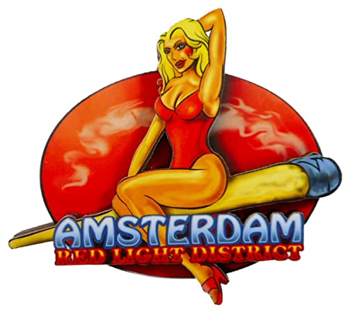 Magnet Souvenir Amsterdam Red Light District 8,5 x 7,5 x 1 cm Pin uo Girl Deko GMTX 5770 von Generisch