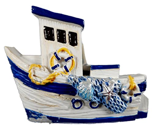Magnet Souvenir Fischkutter Boot 7,5 x 5 x 1,8 cm Kühlschrankmagnet Figur Deko GCG 020 B von Generisch