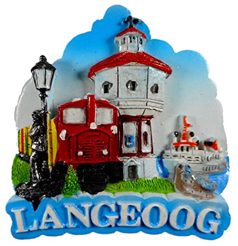 Magnet Souvenir Langeoog 7 x 6,5 x 1,8 cm Kühlschrankmagnet Maritim Deko GCG 2370 von Generisch