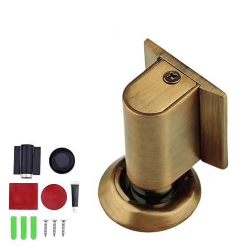 Magnetic Door Stopper, Upgrade Magnetics Doors Stoppers for Bottom, No Drill Invisible Doorstops for Inside Outside, Magnetic Door Stops Door Catch Holder Keep Door Open (Brass) von Generisch