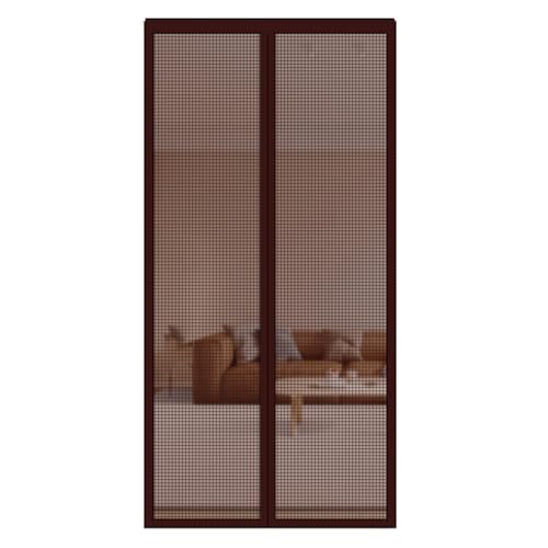 Magnetische Fliegengittertür aus Fiberglas mit Vollrahmen-Haken, automatischer Verschluss für Küche und Innenbereich, Wohnzimmer, Braun, 100 x 210 cm, Netz für Schutz Magnetische Fliegengittertür aus Fiberglas mit Vollrahmen-Haken, automatischer Verschluss für Küche und Innenbereich, Wohnzimmer, Braun, 100 x 210 cm, Netz für Schutz von Generisch