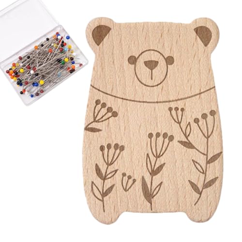 Magnetische Stecknadelkissen, Holz Nadelnhalter In Tierform, Stecknadelkissen Mit 100 Nadeln Und Allzweck-Aufbewahrung Für Haarklammern Und Büroklammern Für Quilten Schneidern Nähen Sticken von Generisch