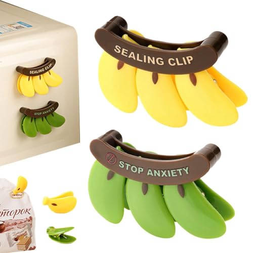 Magnetische Taschenclips, niedliche Bananenform, Verschlussclip mit magnetischem Verschluss, 2-in-1 Lebensmittelbeutel-Clip und Kühlschrankmagnete, Obst-Kühlschrankmagnete, Beutel-Clips, Taschen Magnetische Taschenclips, niedliche Bananenform, Verschlussclip mit magnetischem Verschluss, 2-in-1 Lebensmittelbeutel-Clip und Kühlschrankmagnete, Obst-Kühlschrankmagnete, Beutel-Clips, Taschen von Generisch