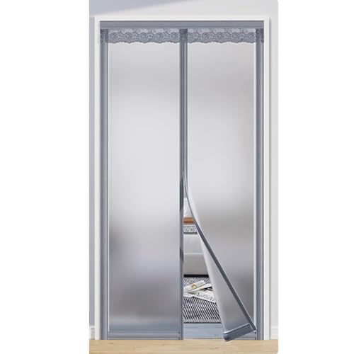 Magnetischer, isolierter Türvorhang, langlebig, mattiert, Vollmagnetstreifen-Design, wetterfeste Isolierung für Sommer und Winter, Grau, 100 x 210 cm Magnetischer, isolierter Türvorhang, langlebig, mattiert, Vollmagnetstreifen-Design, wetterfeste Isolierung für Sommer und Winter, Grau, 100 x 210 cm von Generisch