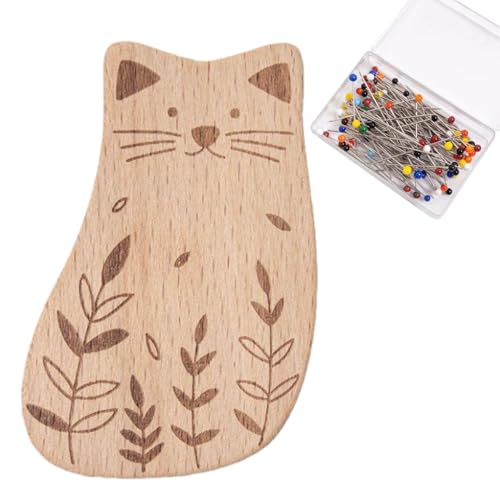 Magnetischer Nadelfänger, Süßer magnetischer Holznadelkissen, Haarklemmen Aufbewahrung Büroklammern Organizer Vielseitiges Deko-Design Handarbeitszubehör Für Nähen Sticken Schneidern von Generisch
