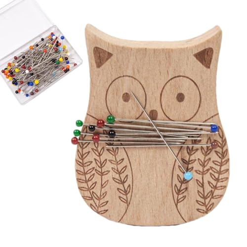 Magnetischer Stecknadelhalter für Nähen, Süßer magnetischer Holznadelkissen, Haarklemmen Aufbewahrung Büroklammern Organizer Vielseitiges Deko-Design Handarbeitszubehör Für Nähen Sticken Schneidern von Generisch