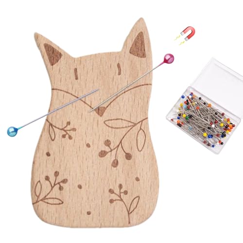 Magnetischer Stecknadelhalter für Nähen - Holz Nadelnhalter In Tierform | Haarklemmen Aufbewahrung Büroklammern Organizer Vielseitiges Deko-Design Handarbeitszubehör Für Nähen Sticken Schneidern von Generisch