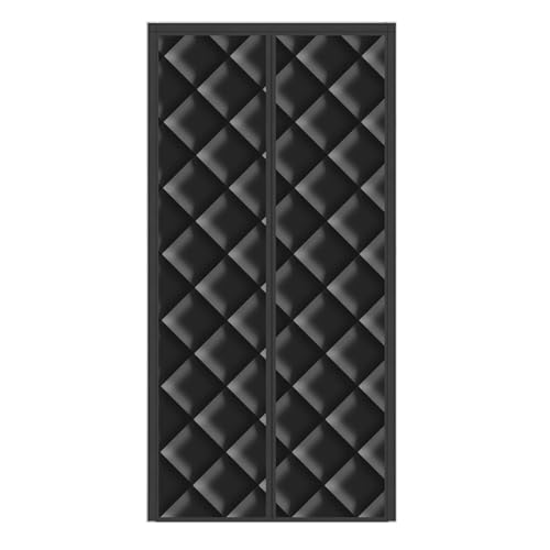 Magnetischer thermisch isolierter Türvorhang Selbstklebend Schwarz 90x240cm Dicker Winter Verdunkelungsvorhang für Wohnzimmer und Schlafzimmer Energiesparend Geräuschreduzierend von Generisch