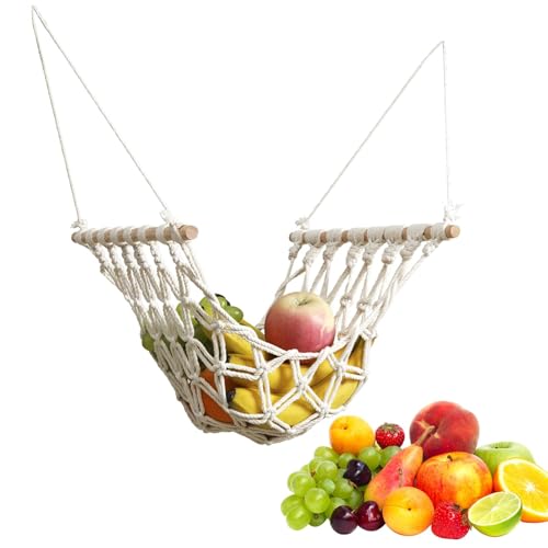 Makramee-Obst-Hängematte, Obst-Hängematte, -Hängematte unter dem Schrank, Hängematte, baumelndes Boho-Küchen-Makramee- -Netz für Zuhause, Boot, Makramee-Obst-Hängematte, Obst-Hängematte, -Hängematte unter dem Schrank, Hängematte, baumelndes Boho-Küchen-Makramee- -Netz für Zuhause, Boot, von Generisch
